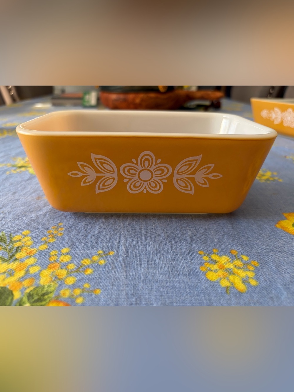 Pyrex Yellow Floral Rectangular Baking Dish-vintage